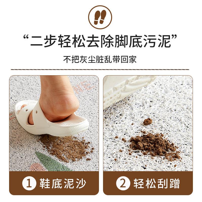 Entry Door Floor Mat Outdoor Soil Rubbing Non-Slip And Wear-Resistant Can Be Cut Silk Ring Entrance Foyer 2024 Thickened Foot Pad