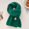 Maillard brown knitted wool small scarf women's winter warmth versatile high-end neck protection couple scarf