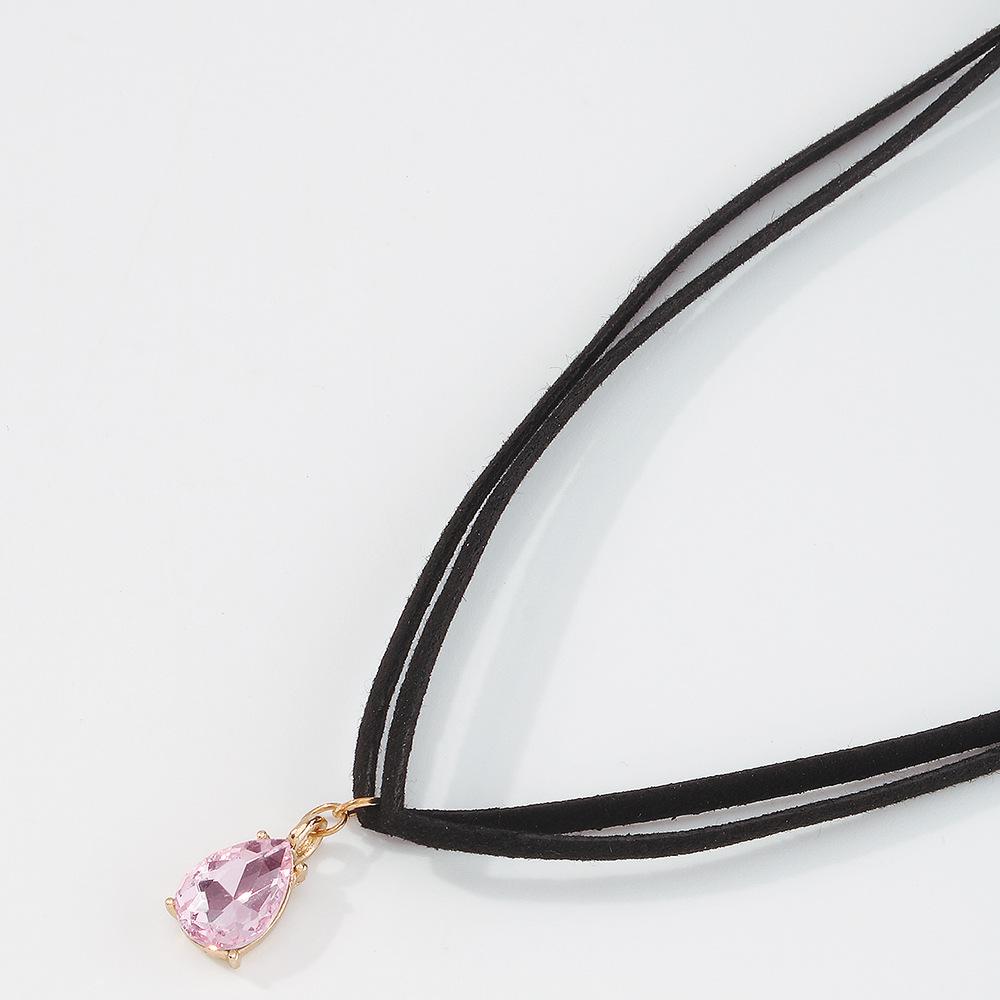Tooxika Glass Diamond Temperament Double Layer Collarbone Chain Retro Short Personalised Necklace