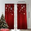 2D flat printing 2pcs Happy Christmas Scene Curtains Red Snowflakes Festive Christmas scopic and stylish 100% polyester fiber