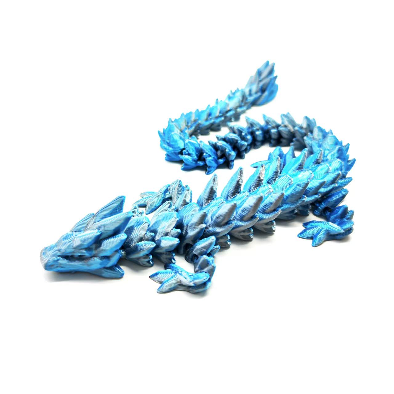 3D Printed Articulated Chinese Gem Dragon Crystal Toy & Decoration