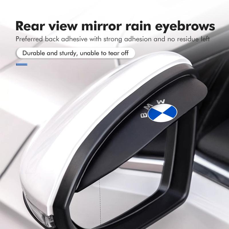 2PCS Car Rearview Mirror Sticker Rain Eyebrow Protector Cover For BMW Performance X1 M3 M6 F01 F02 E34 E36 E60 F10 F20 X6
