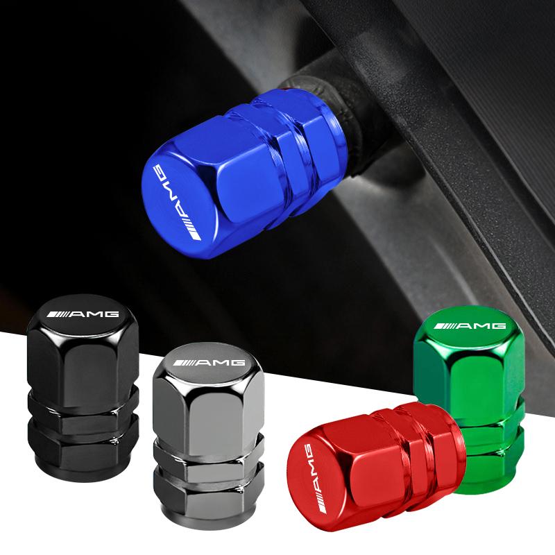 Aluminum Alloy Car Wheel Tire Valve Caps Stem Cover For Mercedes Benz AMG A B C E G CLA W211 W203 W204 C260 E300L A200L