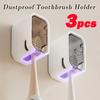 3pcs Toothbrush Rack Wall-mounted Punch-free Toothbrush Hook Bathroom Toothbrush Storage Rack Bathroom Toilet Organizer