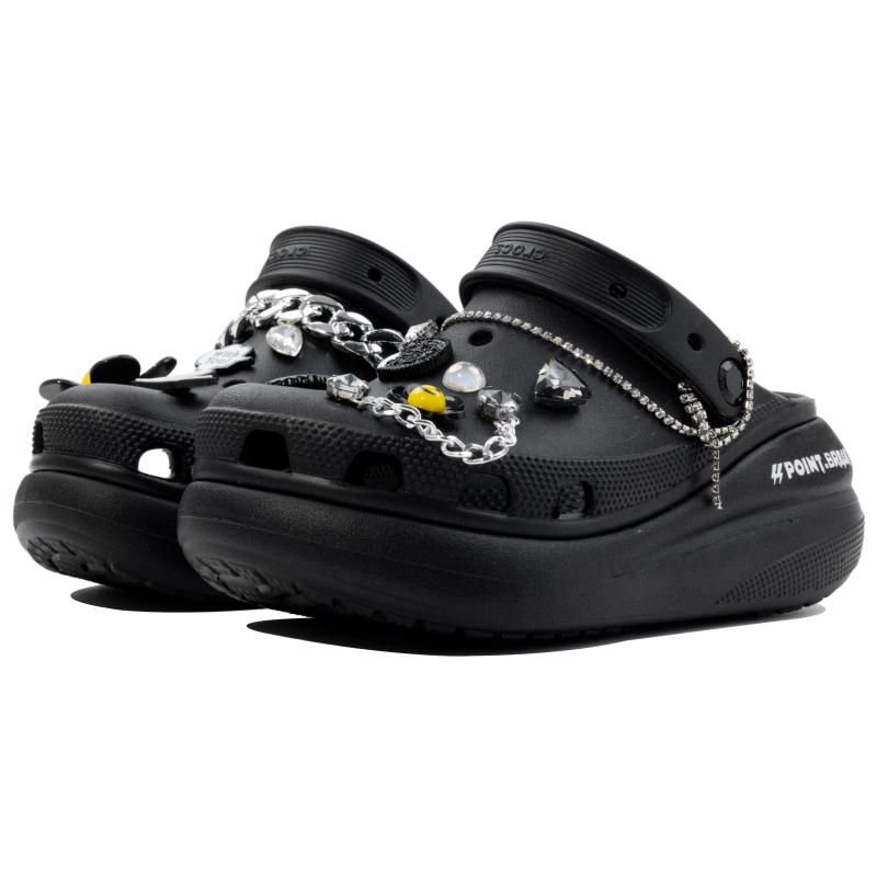 Crocs EVA Puppet Prank Puff Casual Comfortable Versatile Gift Bag Hole Shoes Unisex Black