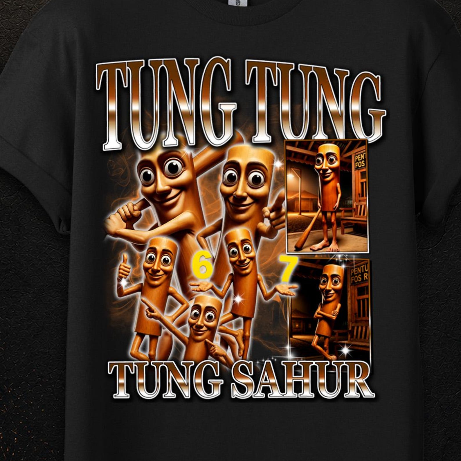 Tung Tung Tung Sahur Shirt, Brr Brr Patapim, Tralalero Tralala, Italian Brainrot, Brainrot T Shirt, Meme Gift S