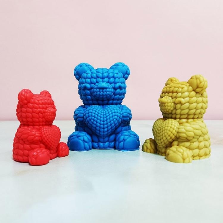 Creative Bear Silicone Candle Mold Flexible Silicone Bear Shape Mold for Easy Demolding Handcrafts and DIY Projects