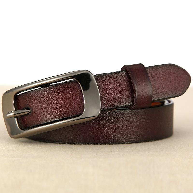Women'S Vintage Leather Belt, Casual Pin Buckle Belt, Cowhide Women'S Belt