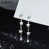 CIAXY Silver Color Star Studs Earrings for Women Super Fairy Tassel Ear Chain 2022 Simple Delicate  Jewelry