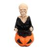 Moving Head Ghost Skeleton Ornament Resin Pumpkins Skeleton Figurines  Micro Landscape Ornaments