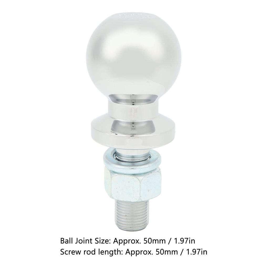 Trailer Hitch Ball, Carbon Steel 3500lbs Tow Ball Diameter 50mm 50mm X 3/4" Shank