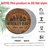 2D Flat Aluminum Whiskey Bar Sign for Home Bar Decor - Rustic Round Metal Plaque - Vintage Man Cave Accessories & Wall Art for Garage, Basement