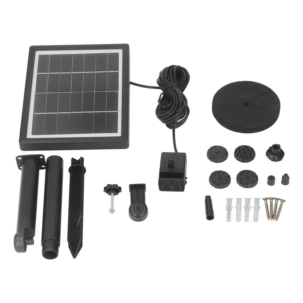 Solar Water Pump Kit Ground Plug Split Type Solar Water Fountain Bird Bath Fountain with 6 Nozzles