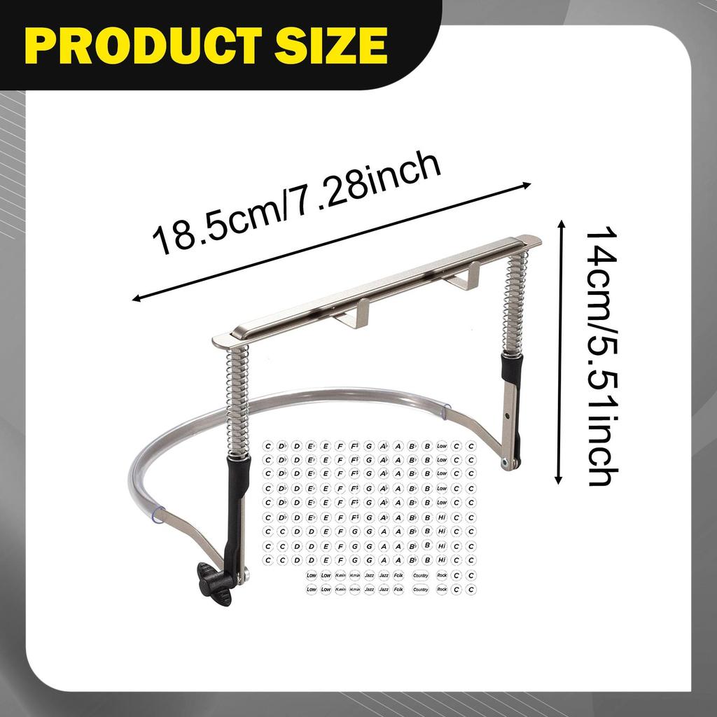 24 Hole Harmonica Holder Portable Sturdy Hands Free Rack Harp Neck Brace, Adjustable for Travel, Practice, Concert Beginners