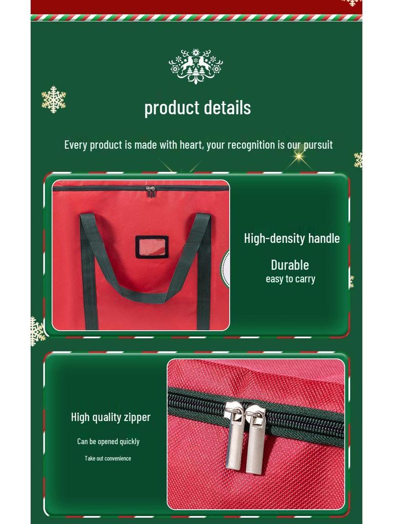 Foldable Large Capacity Christmas Tree Storage Bag for Easy Holiday Decoration Organization
