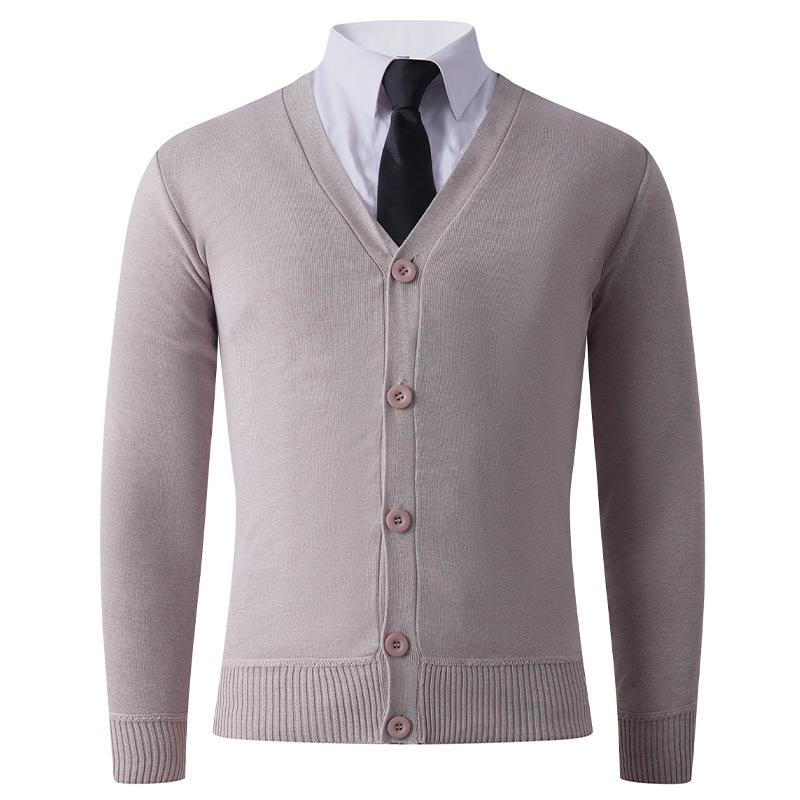 2025 Men's Winter V-neck Knit Cardigan: Casual, Warm, Thickened Base Layer