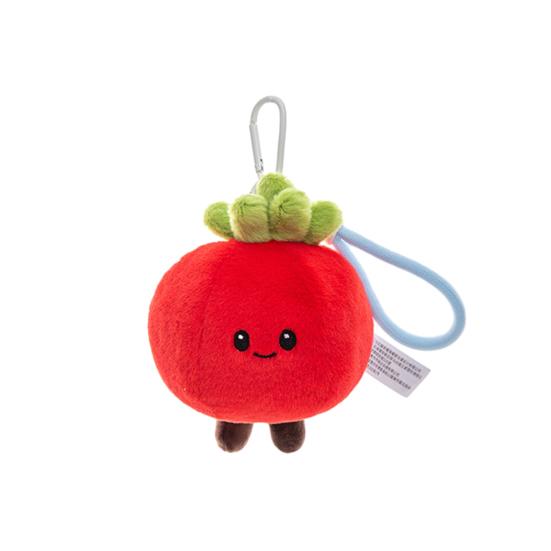 Cute Fruit Vegetable Keychain with Portable Hanging Buckle Plush Backpack Charm Skin-Friendly Squeeze Toy Stress Relief Fidget Gift for Kids Adults
