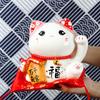 Japanese 6 inch Maneki Neko Ceramic Lucky Cat Home Decoration Desktop Ornament Fortune Cat Money Box Fengshui Craft Gifts