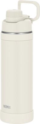 Vacuum Insulated Sports Bottle with Ivory with Carry Loop for Easy Removable Spout for Easy Keeps Drinks Cold Only Handle, 1L, White,