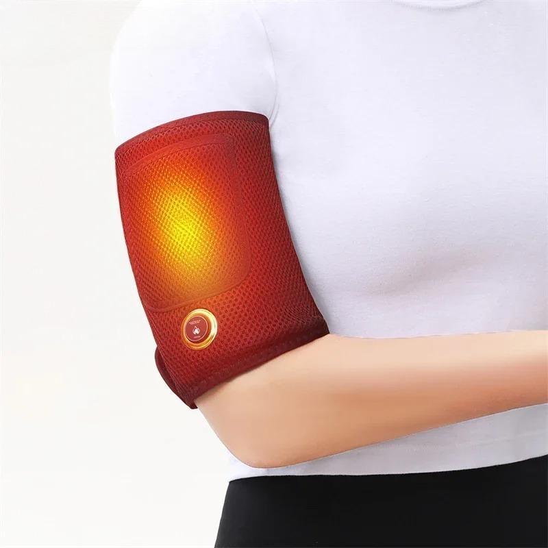2026 USB Rechargeable Heated Elbow Pads Portable Electric Heating Arm Wrap Brace Support Heated Wrist Sleeve with Vibration Massage for Cold Weather