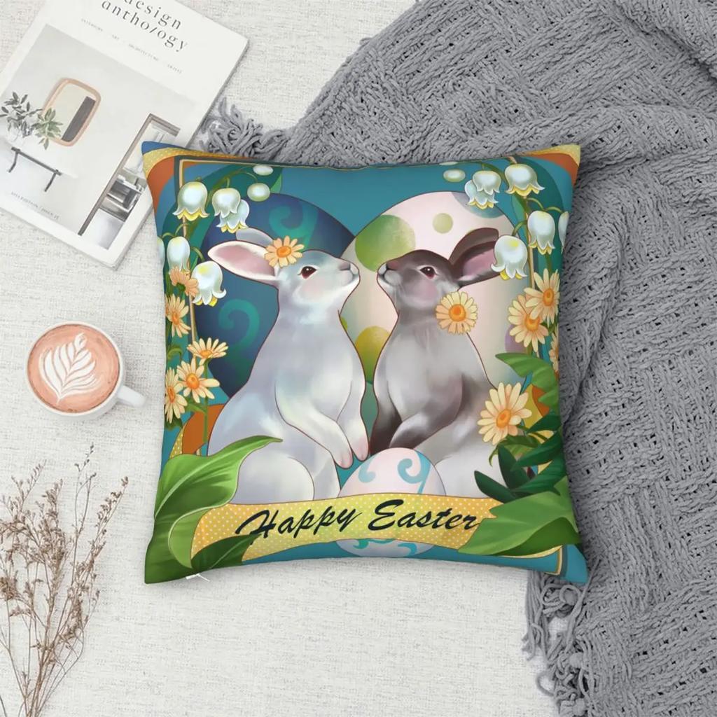 Easter Rabbit Pillowcase Double-sided Printing Cushion Cover Decoration Easter Pillow Case Cover Living Room Drop Shipping X