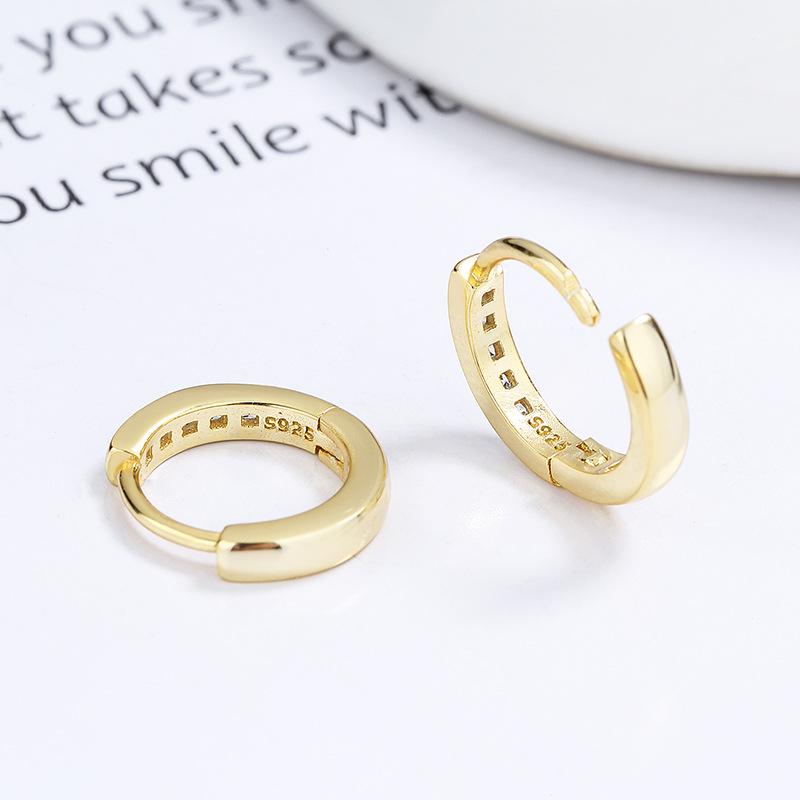 925 Sterling Silver Diamond Hoop Earrings for Women - Summer 2022, Minimalist & Versatile Style, Personalized Temperament Earrings