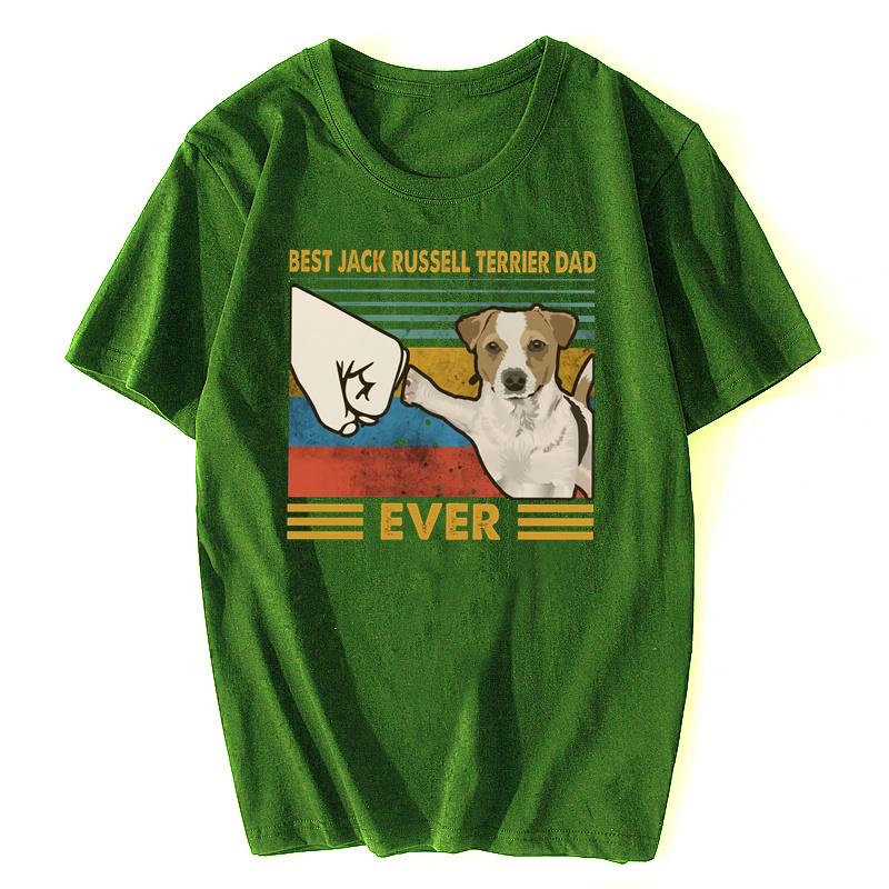 Retro Best Jack Russell Terrier Dad Ever T Shirt For Men Short Sleeve Dog Lover Summer T-shirt Soft Cotton Tee Merchandise Gift