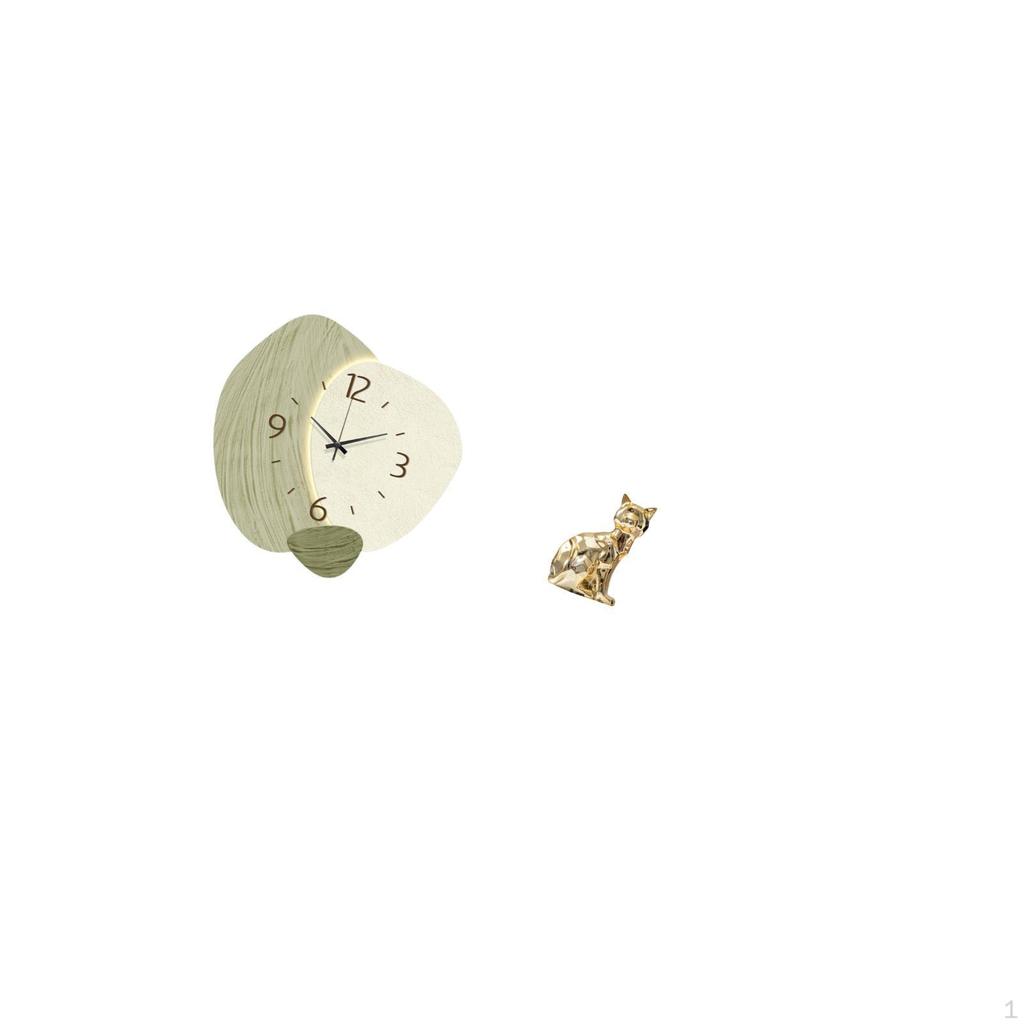 Wall Clock Sculpture Cartoon Animal Art Craft Figurine Decorative Ornament for Kitchen Office