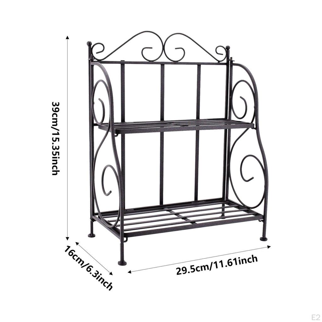 2 Layer Countertop Organizer Folding Storage Stand Supplies Decor Vintage Design Holder Rack