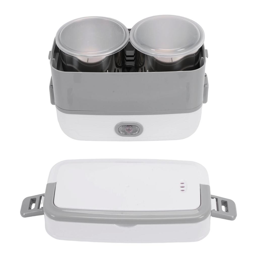 Electric Lunch Box Stainless Steel Double Layer Fast Heating Food Box Portable Lunch Warmer for Home Car School Work
