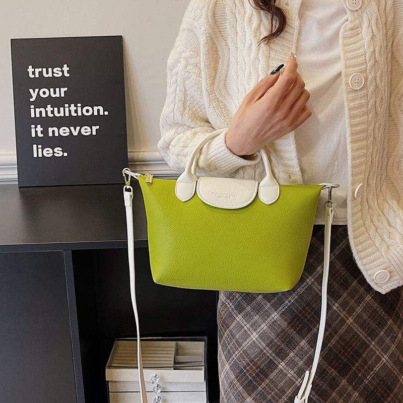 Z Niche Kontrastfarbe Kleine Tasche: 2024 Neue Mode Handliche Knödeltasche für Damen - Frühling/Sommer Ein-Schulter Umhängetasche mit Textur