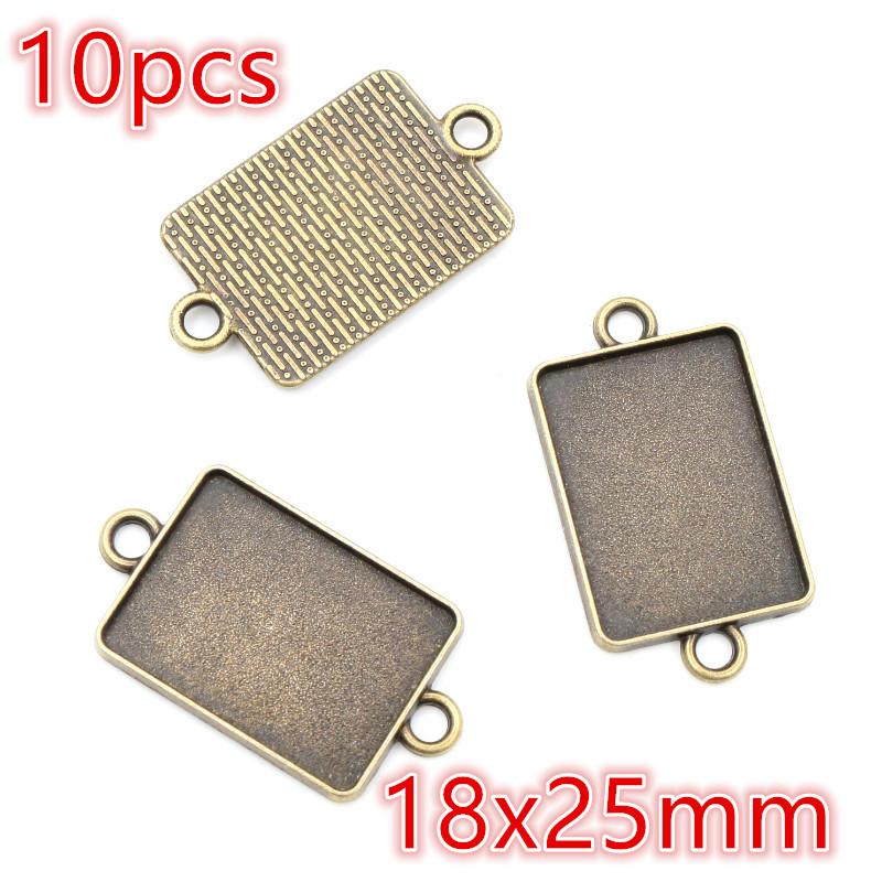 3-10pcs 18x25mm 19x38mm 25x50mm Inner Size Rectangle Pendant Cabochons Blank Base Setting Tray DIY Jewelry Making Accessories