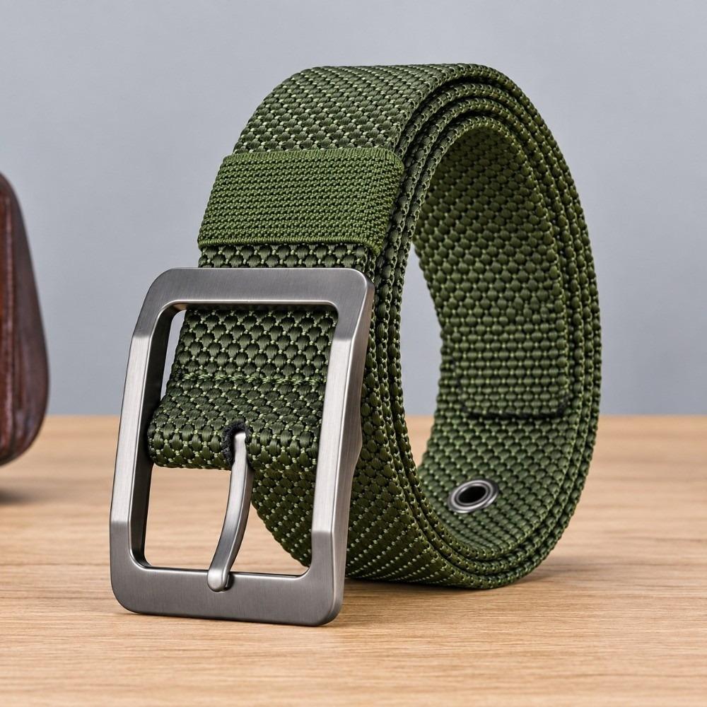 3.8cm Wide Woven Fabric Belt 120cm Length Casual Trouser Belt  For Jeans Trousers