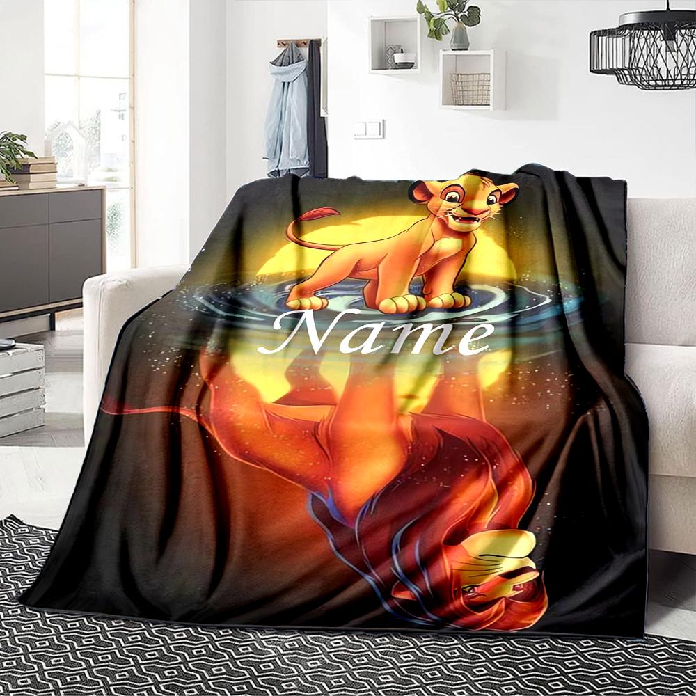 Custom Name Lion Adventure Party Blanket For Couch Bed Plush Cozy Fuzzy Blanket Super Soft Warm Blankets For Fall And Winter 0916267