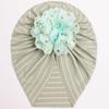 European & American Striped Baby Baotou Hat with Gold Flower - Thin, Protective for Girls