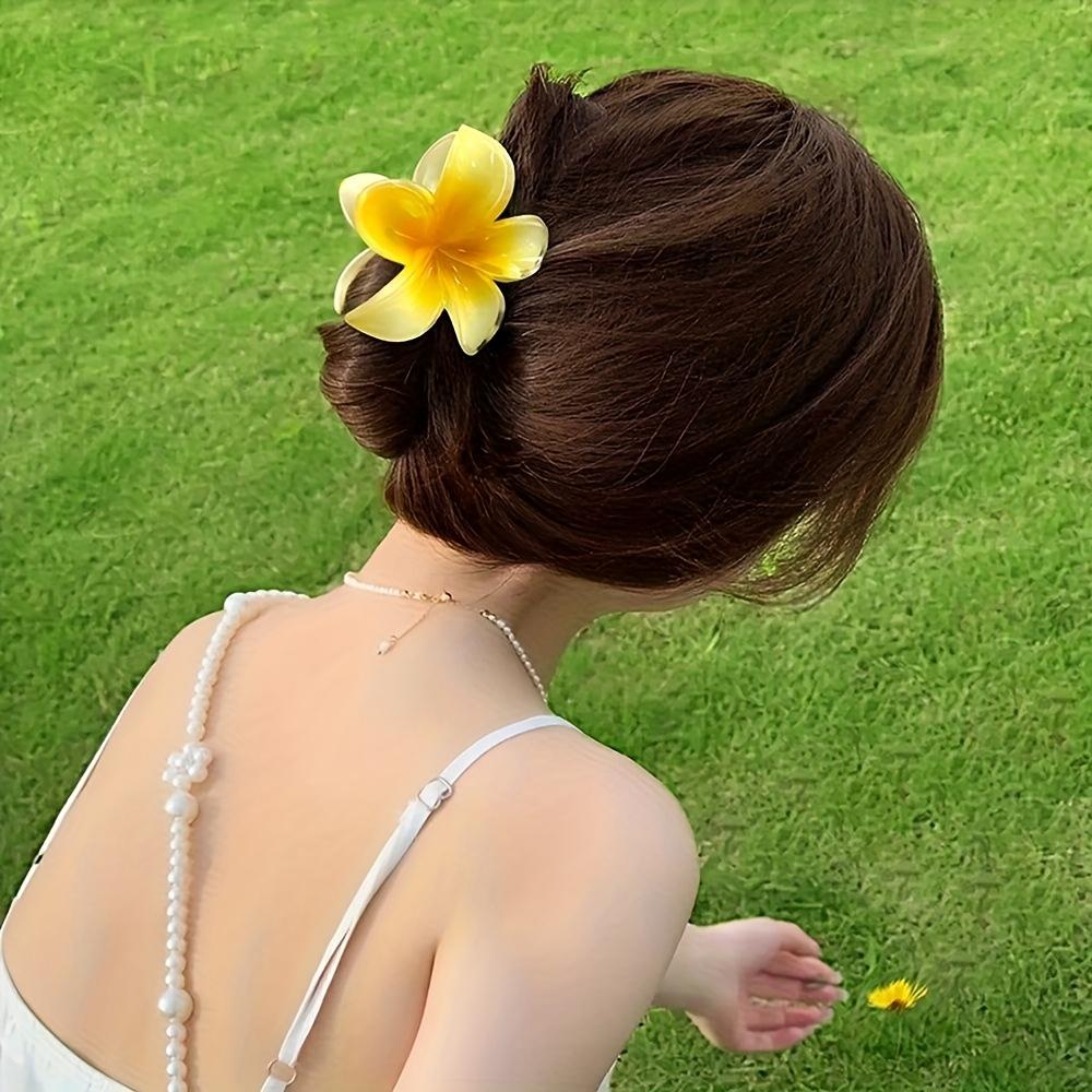 One Large and Two Small, Gradient Color Flower Hair Clip, Summer Fashion Casual Style Hair Accessory Perfect for Outings