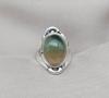 Fluorite Sterling Silver Ring: Green-Gold Crystal, Boho Healing Jewelry