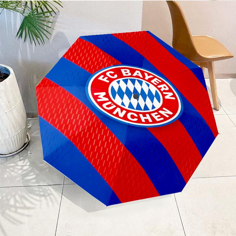 Ombrello Automatico Stampato con Stemma FC Monaco, 8 Stecche per Viaggio, Campeggio, Ombrello Casual, Regalo Essenziale per la famiglia e gli amici