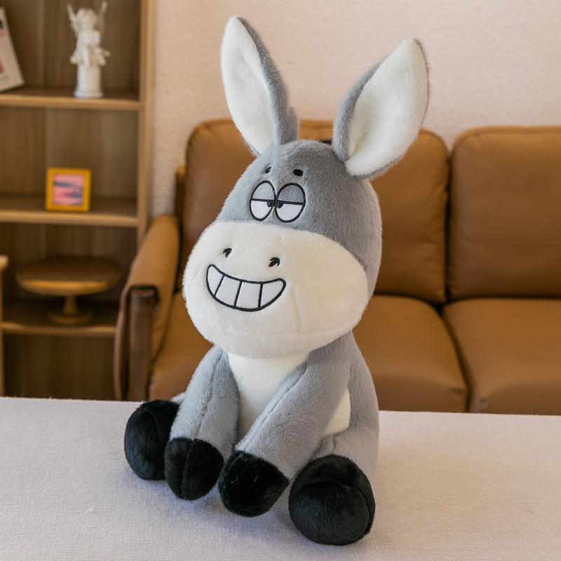 

Little donkey doll children s gift birthday cute donkey doll plush toy PP cotton filling 30cm/0.2kg серый