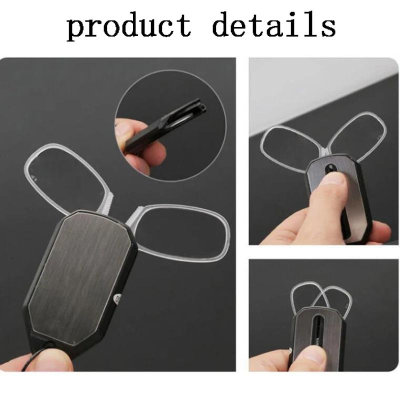 Mini Nose Clip Portable Reading Glass On Men For Women Rimless Portable Magnifying Presbyopic Glasses Ladies Eyewear+1.0 To +3.0