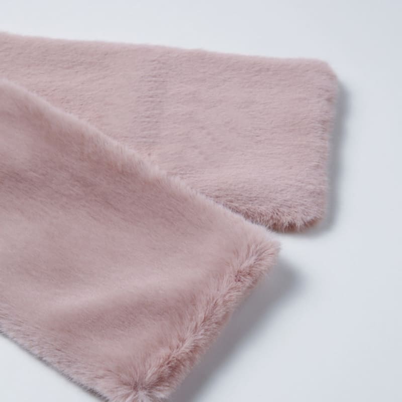 LALA Fur Wide Scarf - Pink