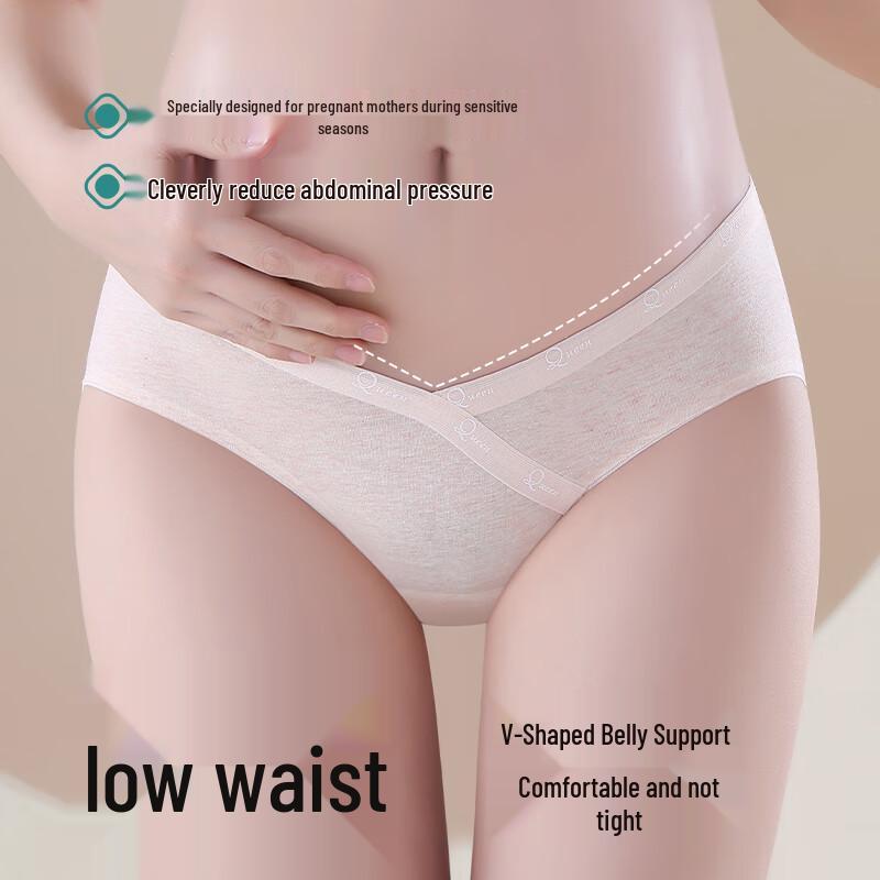 LANGSHA Women's Pure Cotton Anti-bacterial Low-Waist Maternity Underwear