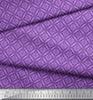 Soimoi Purple Japan Crepe Satin Fabric Triangle Geometric Decor Fabric Printed metre 42 Inch