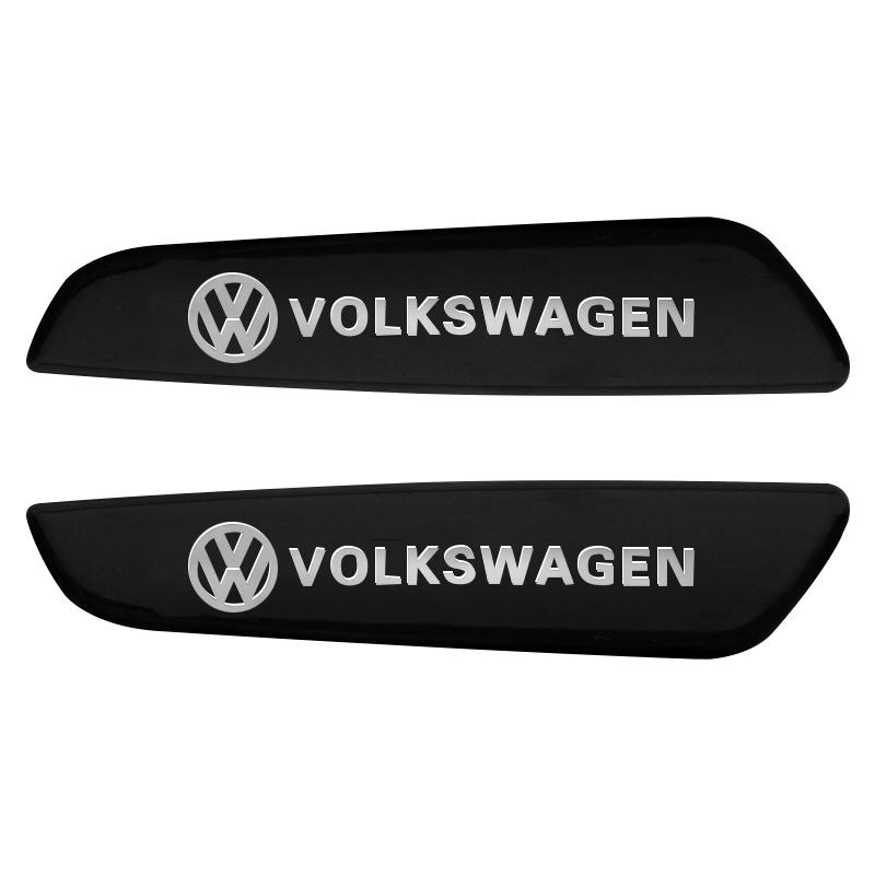 FD02-2Pc Metal Stickers Car Body Decoration Accessories For Volkswagen Touran T-ROC Golf Touareg Tiguan Sharan Eos Passat Polo Beetle