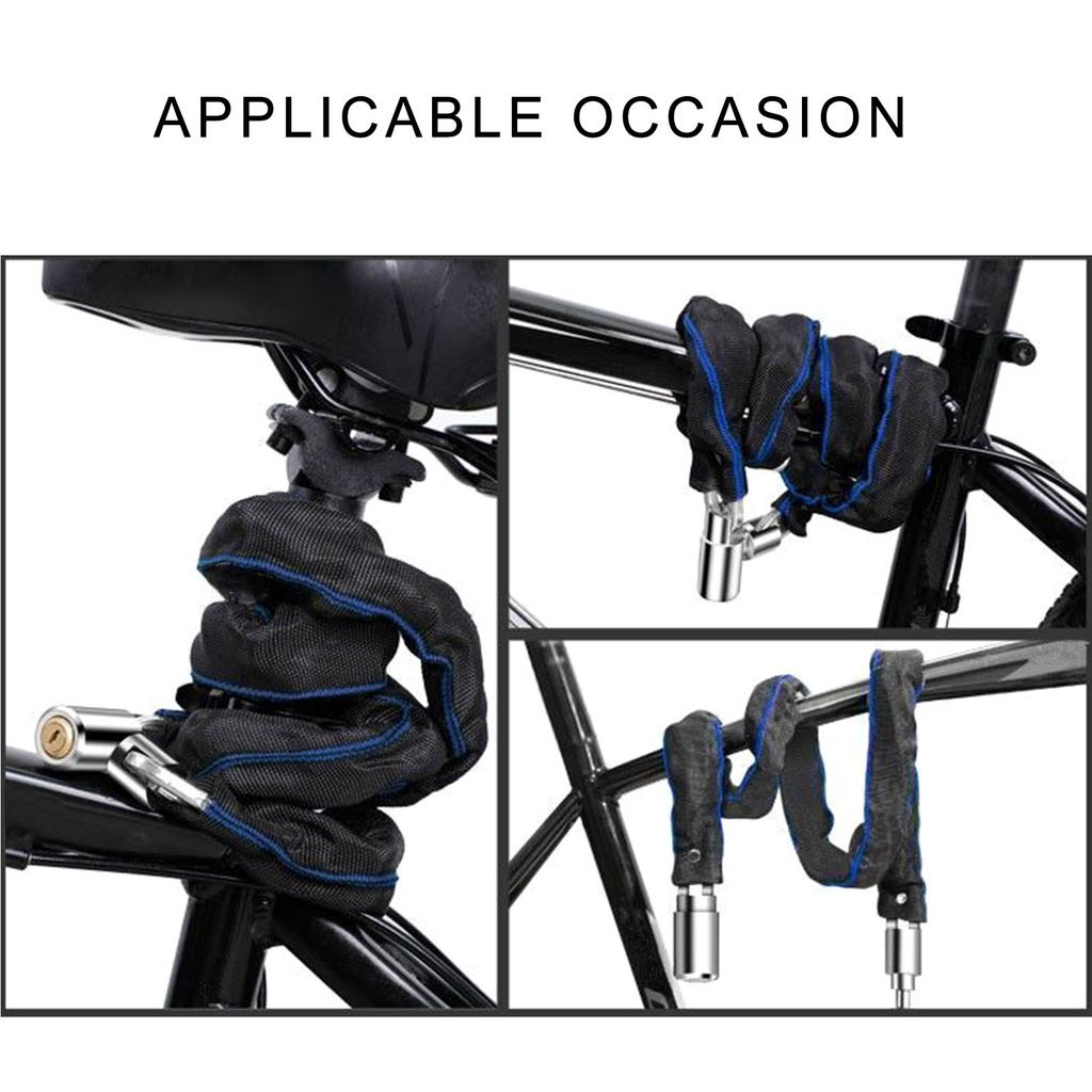 AntiTheft Thick Bicycles Lock Portable Outdoor Cycling Chain Lock Road Bike Safety Chain Lock With 2 Key Easy To Use