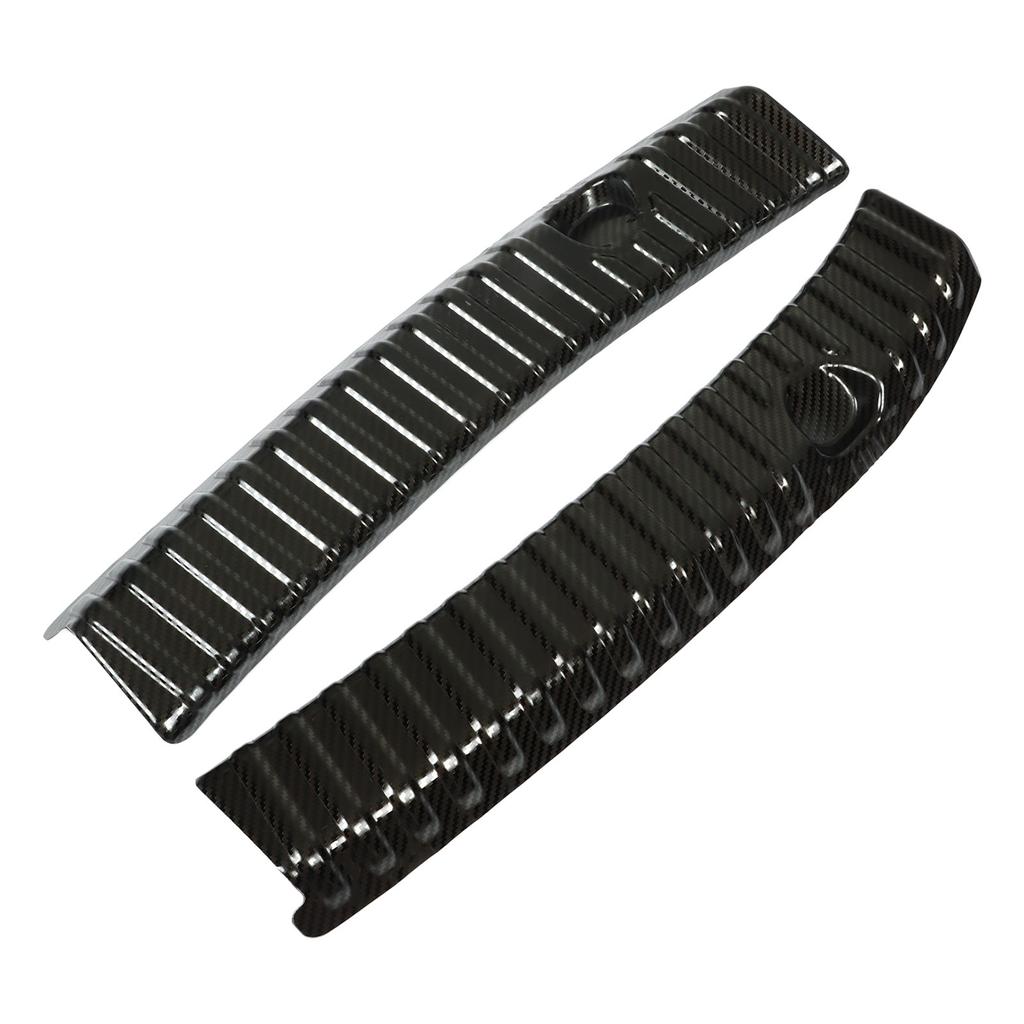 2Pcs Rear Bumper Guard Split Design Stainless Steel Trunk Sill Protector Replacement for Tesla Model Y 2021‑2023 Carbon