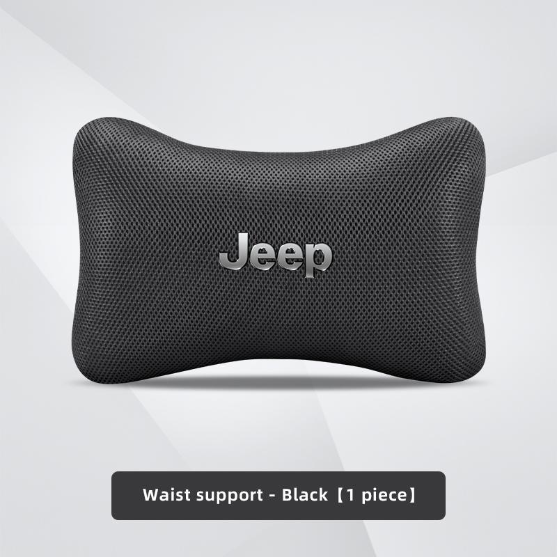 Car Headrest Breathable Ice Silk Neck Pillow Lumbar Back Cushion For Jeep Grand Cherokee Wrangler JK Gladiator Compass Renegade