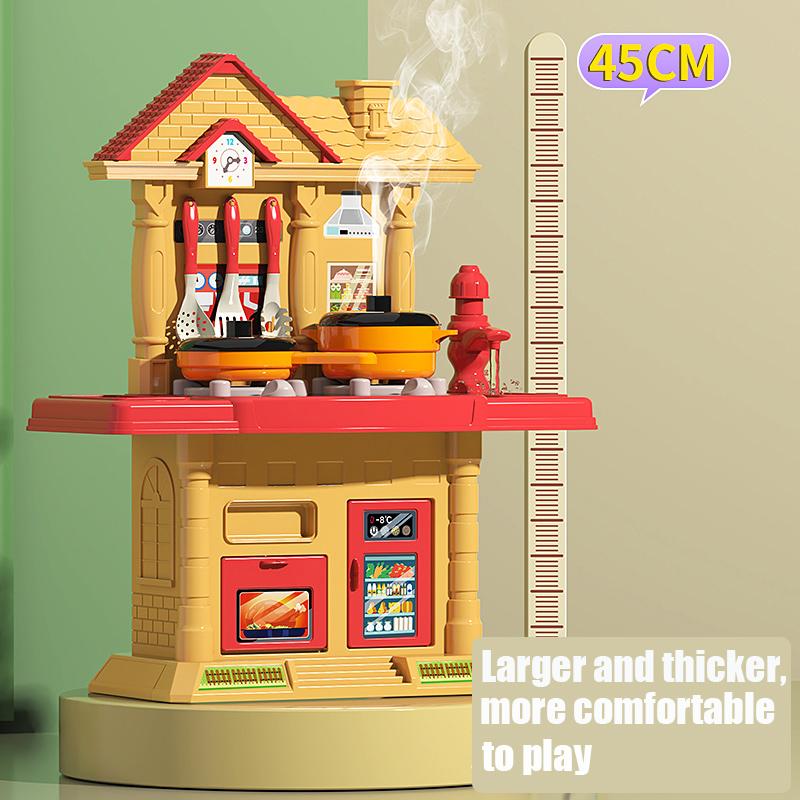 Pretend Playsets 45CM Educational Kitchen Toy Playset For Toddlers Children Villa kitchen Stove Gift For Kids