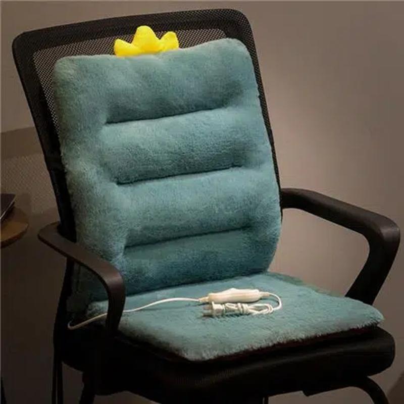 

Зимний утолщенный офисный подогрев сиденья Подушка для поясницы Подушка для спины Подушка для пукания Подушка для ягодиц Электрический подогрев сиденья зелёный
