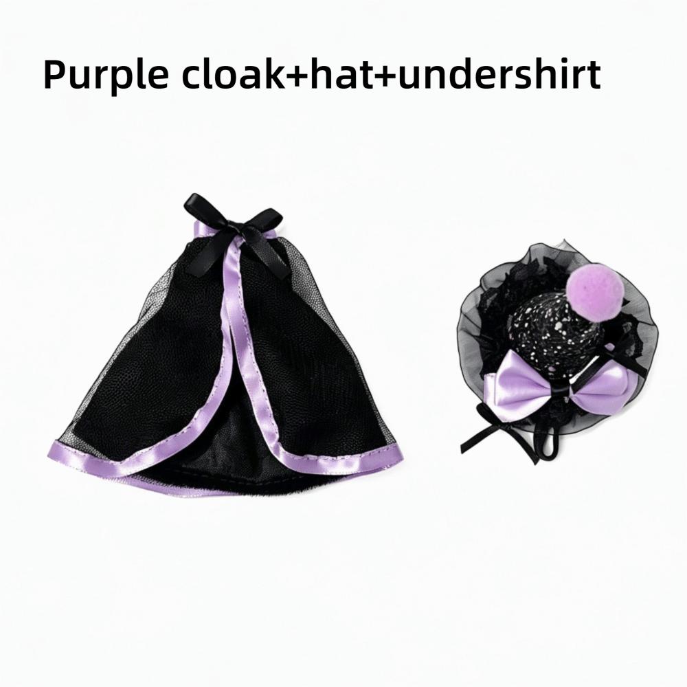1 Set Cloak Design Mini Doll Dress-Up Witch Theme Halloween Creative Costume  Halloween Party Decor